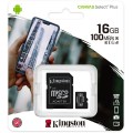 Карта памяти Kingston Canvas Select Plus A1 Class 10 16GB (100 Mb/s) + SD адаптер (Код: УТ000005553)