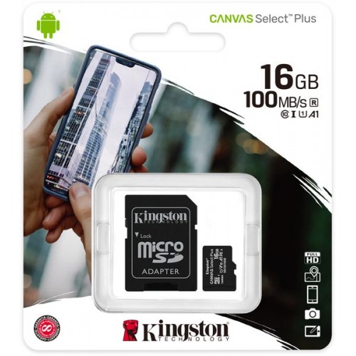 Карта памяти Kingston Canvas Select Plus A1 Class 10 16GB (100 Mb