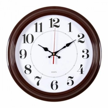 Часы настенные Бюрократ WALLC-R85P D35см коричневый/белый (Код: УТ000006996)