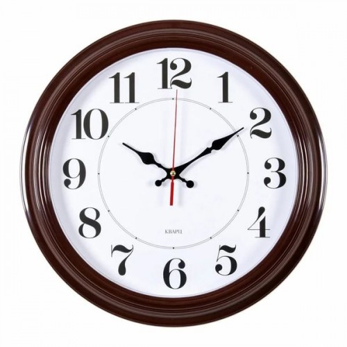 Часы настенные Бюрократ WALLC-R85P D35см коричневый/белый (Код: У...