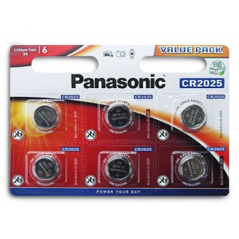 Элемент питания Panasonic Power Cells CR2025 Indonesia 6BL (6/120) (цена за 1 шт (не блистер) (Код: УТ000005497)
