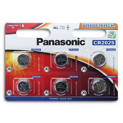 Элемент питания Panasonic Power Cells CR2025 Indonesia 6BL (6/120...
