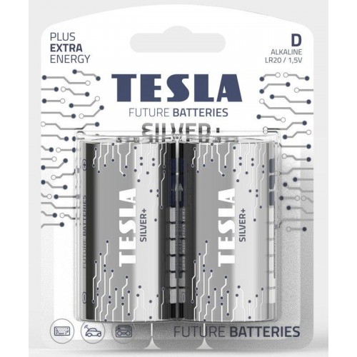 Элемент питания Tesla D SILVER+ LR20 2BL (цена за 1 шт (не блисте...