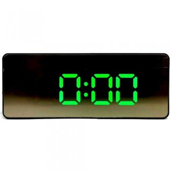 Электронные часы DS-3698L/4 (ярко-зеленый) часы настольные зеркальные+дата+температура  (Код: УТ000017110)