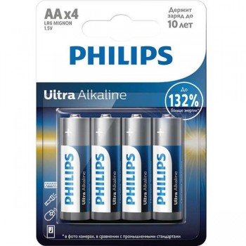 Элемент питания Philips ULTRA ALKALINE LR06 BL4  4/48/144) (цена за 1 шт (не упаковка)