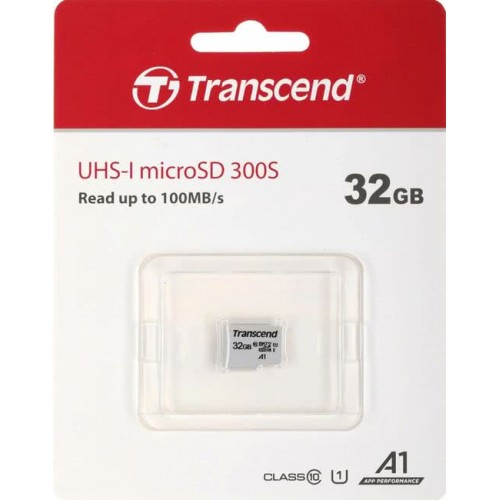 Карта памяти MicroSD  32GB  Transcend 300S UHS-I U1 без адаптрера