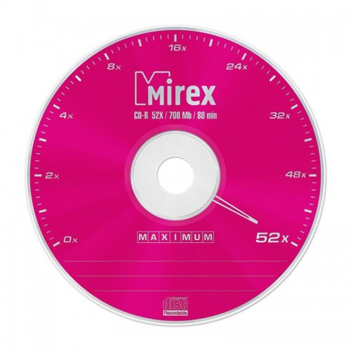 CD-диск Mirex CD-R 80 (52х),(DL,балк) (50)  (600)
