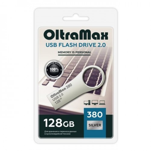 USB флэш-накопитель OltraMax 128GB Key металл 380 Silver 2.0 (Код