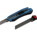 Строительный нож Smartbuy 18 отламываемое лезвие, прорезиненный корпус, металл. направл (Код: УТ000006770)