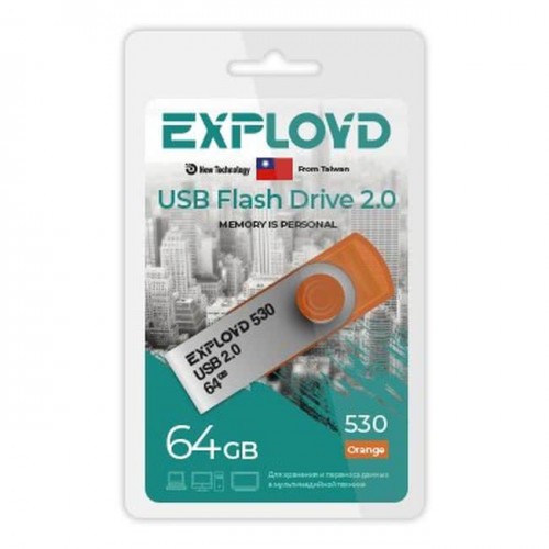 USB флэш-накопитель Exployd 64GB 530 Orange (Код: УТ000030433)