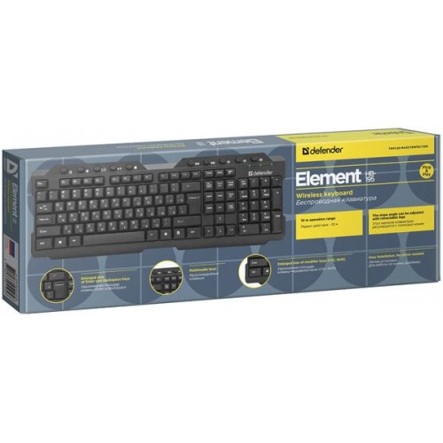 Клавиатура Defender Element HB-195 RU, беспроводная, черный,мульт