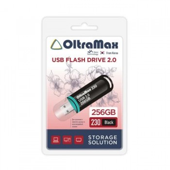 USB флэш-накопитель OltraMax 256GB 230 Black 2.0 (Код: УТ000041673)