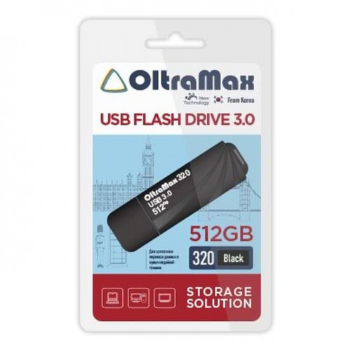 USB флэш-накопитель OltraMax 512GB 320 Black 3.0 (Код: УТ00003044