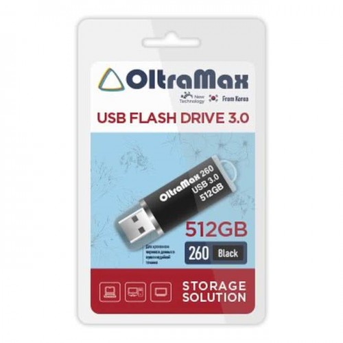 USB флэш-накопитель OltraMax 512GB 260 Black 3.0 (Код: УТ00004167