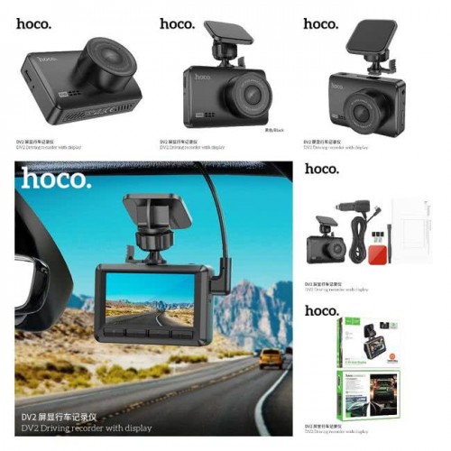 HOCO DV2 Driving, 1 камера, дисплей, 2.45 IPS, Full HD, max 128GB