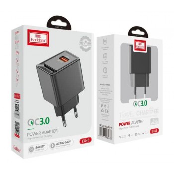 Блок питание USB (сеть) Earldom ES-EU45 3A(18W), черный (Код: УТ000041551)