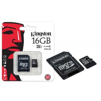 Карта памяти Kingston 16GB Class 10 UHS-I (80 Mb/s) + SD адаптер (Код: УТ000002876)