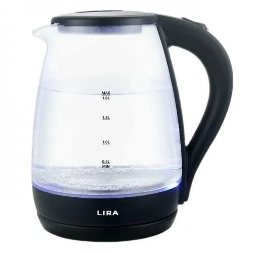 Чайник электро LIRA LR 0105 стекло/черный (Код: УТ000040834)