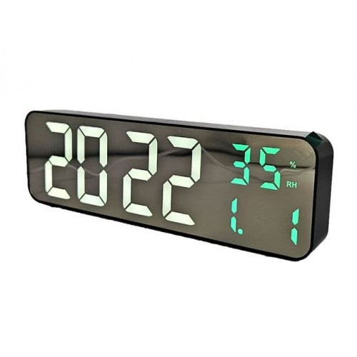 Часы X-671 Зеркальные (9 знаков, Зеленый Led, дата-температура) Ч