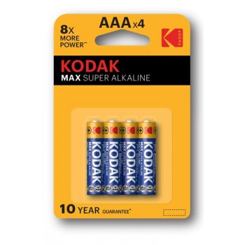 Элемент питания KODAK MAX  LR03  4BL (K3A-4)   (40/200/32000) (Код: УТ000034833)