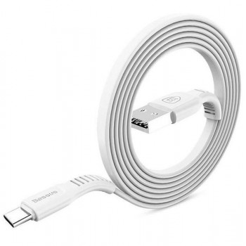 Кабель Baseus Tough, USB - микро USB 1.0м, плоский, 2.0A, силикон, цвет: белый (Код: УТ000007615)