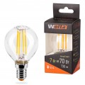 Лампа светодиодная WOLTA Филамент Шар G45 7Вт 3000К 730лм E14 1/10/50 (Код: УТ000040198)