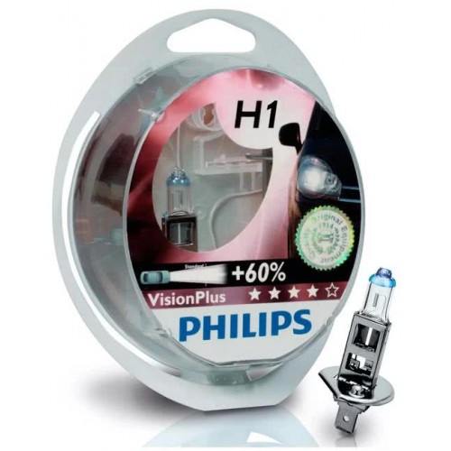 P-12258VPS2/Автолампа H1 (55) P14.5s+60% VisionPlus (2шт) 12V PHI