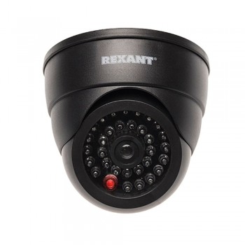Муляж камеры Rexant, внутренний, купольный с вращающимся объективом, LED-индикатор, 3хААА, черный (Код: УТ000011009)