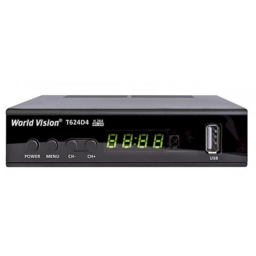 Цифровая приставка T2 WORLD VISION T624D4 DVB-T2 корпус металл, д