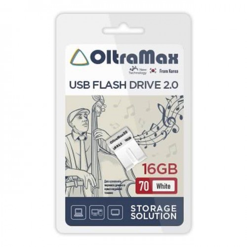 USB флэш-накопитель OltraMax 16GB 70 White (Код: УТ000040491)