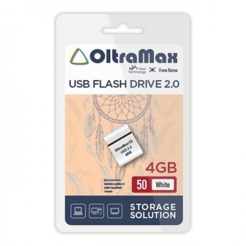 USB флэш-накопитель OltraMax 4GB 50 White (Код: УТ000040485)