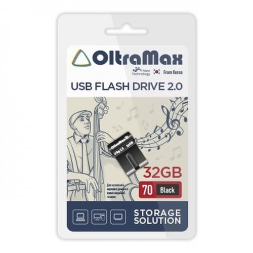 USB флэш-накопитель OltraMax 32GB 70 Black (Код: УТ000038824)