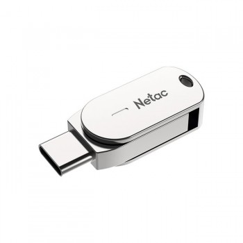 Флеш-накопитель USB 3.0  64GB  Netac  U785C Dual  серебро  (USB 3.0/3.1 + Type C) (Код: УТ000038234)