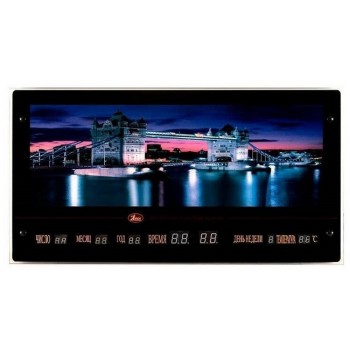 7037SC-717 (5) Картина с инф. календарем, с подсветкой "Тауэрский мост" (70*37) (Код: УТ000034284)