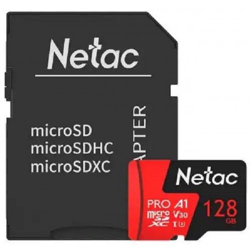 Карта памяти MicroSD  128GB  Netac  P500  Extreme Pro Class 10 UH