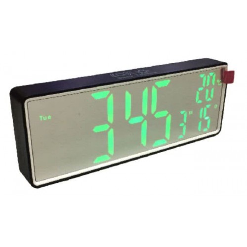 Часы X-2701В Зеркальные (9 знаков, Зеленый Led, дата-температура)