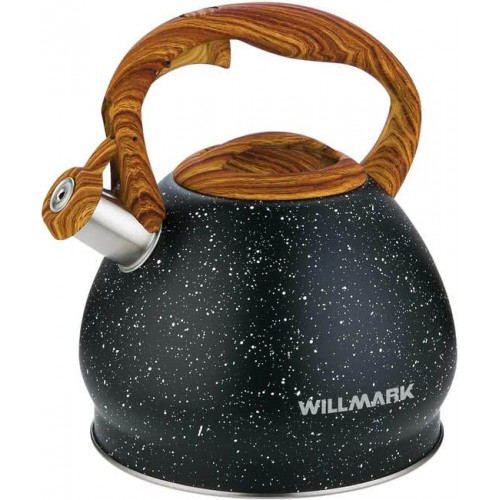 Чайник со свистком Willmark WTK-4033SS черный матовый (Код: УТ000