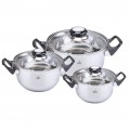 Набор посуды  "MercuryHaus", MC - 1855 (4) 6 предметов 3,1/2,2/1,6 л  20/18/16 см (Код: УТ000037414)