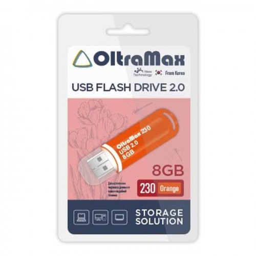 USB флэш-накопитель OltraMax 8GB 230 Orange (Код: УТ000040486)