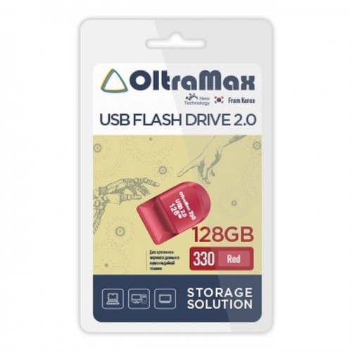 USB флэш-накопитель OltraMax 128GB 330 Red 2.0 (Код: УТ000035437)