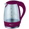 Чайник Willmark WEK-1708G (1,7л,стекло,бордовый,подсветка) (Код: УТ000020693)