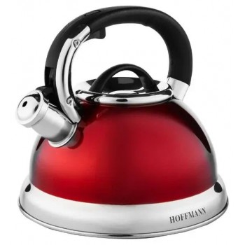 Чайник со свистком Hoffmann НМ 5549-2 красный 3,3 л. (Код: УТ000020093)