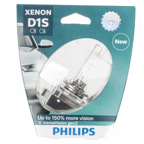 Ксеноновая лампа Philips D1S 5500K X-treme Vision (1шт) (Код: УТ0
