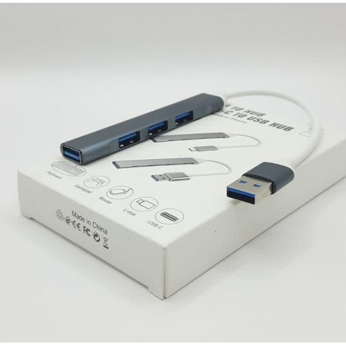 USB-разветвитель QC07 4USB 3.0 0.2 м серый (Код: УТ000040772)