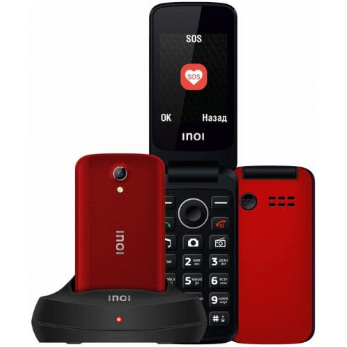 Мобильный телефон INOI 247B Красный РСТ с док-станцией (Код: УТ00...