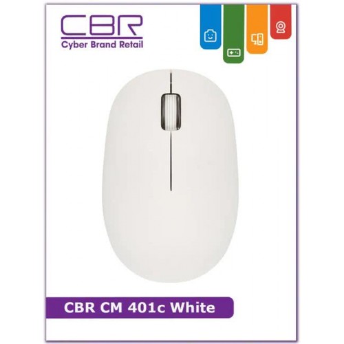 Мышь беспроводная CBR CM 401c White, оптическая, 2,4 ГГц, 1000 dp...