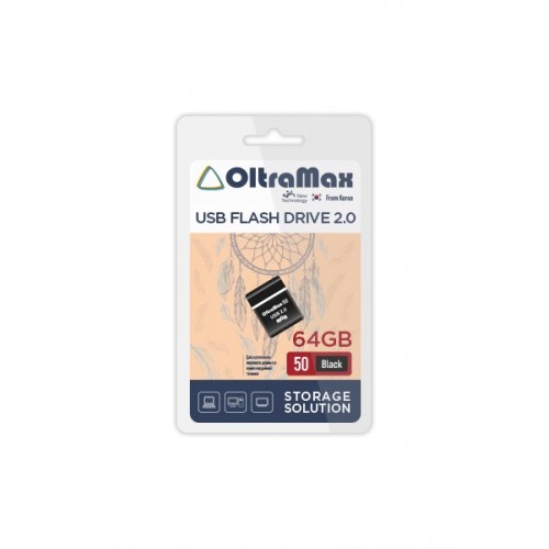 USB Flash накопитель OltraMax 50 Black 2.0 64GB