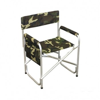 Кресло складное "Следопыт" 585х450х825 мм, с карманом на подлокотнике, алюминий, хаки (Код: УТ000006886)