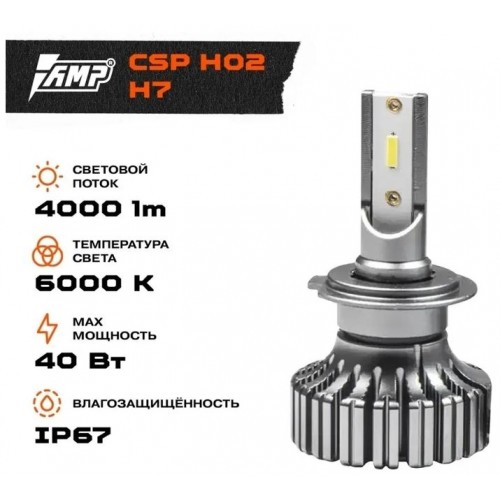 LED лампы головного света  AMP CSP H02s H7 (Код: УТ000022982)