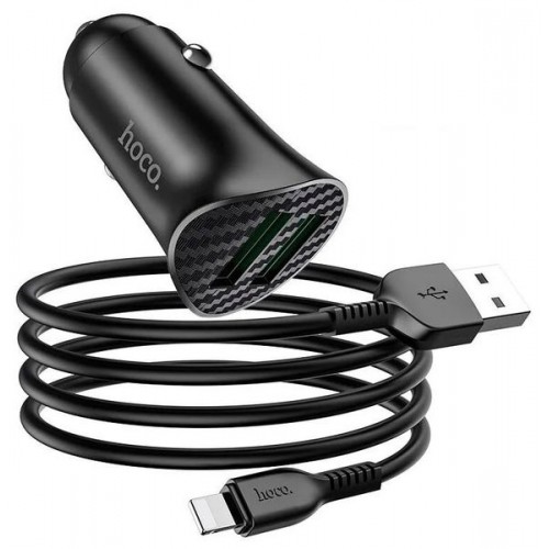 Зарядное устройство Hoco Z39 2 USB 3000mA, пластик, QC3.0, кабель